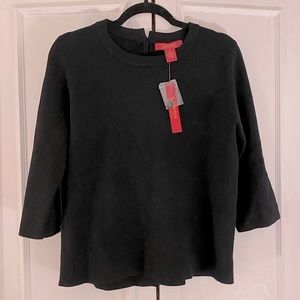 NWT CATHERINE MALANDRINO Black Crew Neck Sweater, size M